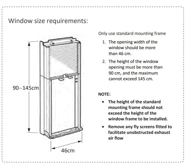 TECO 2.6kW Cooling Only Inverter Vertical window Air Conditioner TVS26CVUVAH