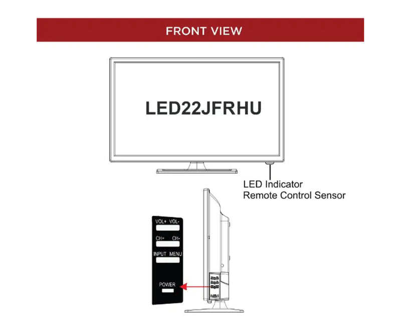 TECO - 21.5"54cm LED/LCD Full HD 12V caravan & hotel TV.