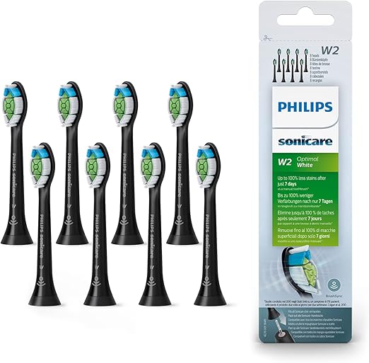 Philips Sonicare Optimal Replacement Brush Heads 8 Pack Black