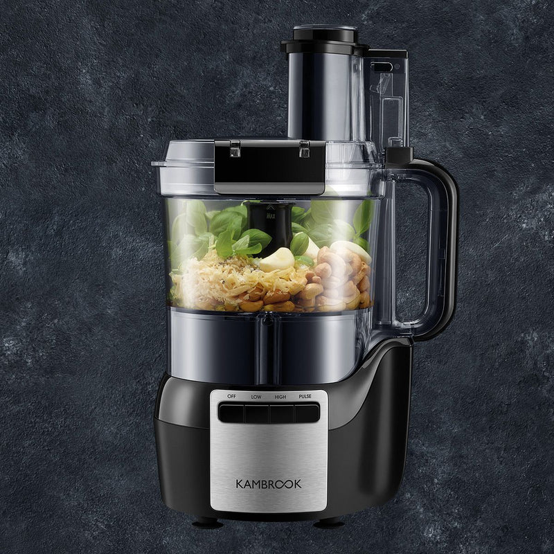 Kambrook Snap & Seal Electric Food Processor Chopper/Slicer Stainless