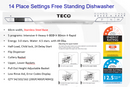 TECO 14 Place 60cm Free Standing Dishwasher Stainless-steel TDW14SBM - available in all states