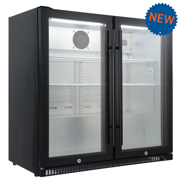 TECO 210L Double Door Backbar Balck Bar Fridge available in all states