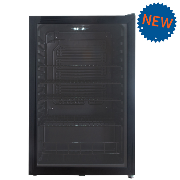 TECO 115L Glass Door Black Bar Fridge available in all states