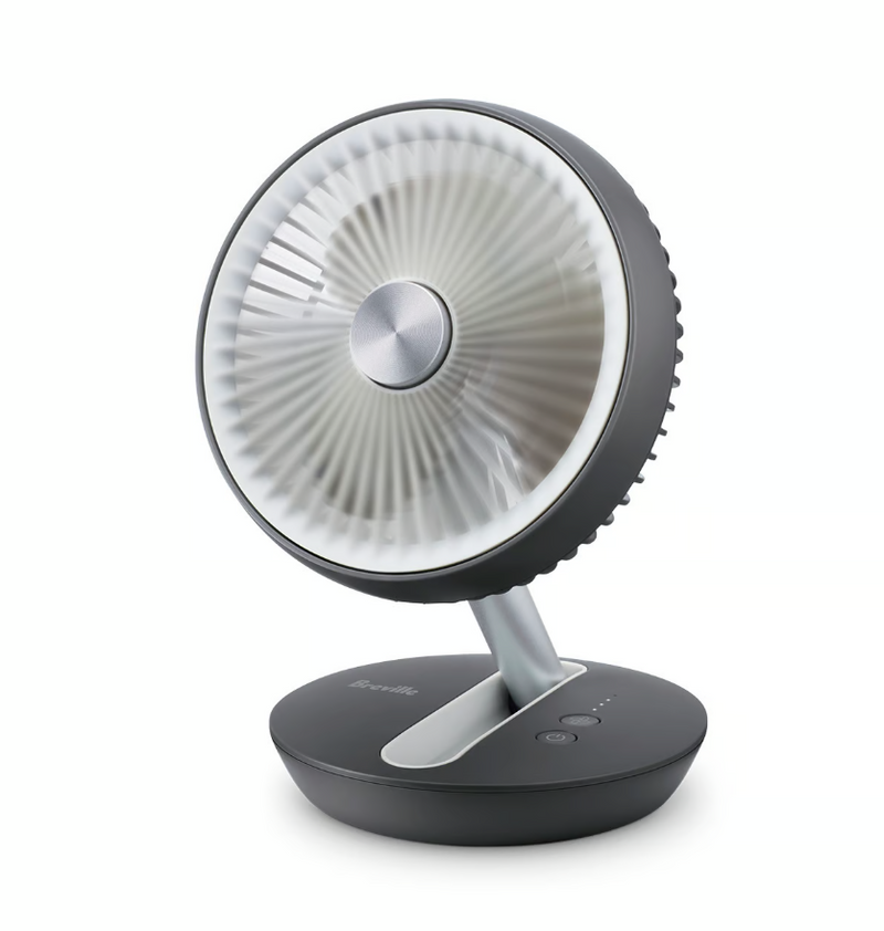 Breville Pop Fan Foldable Rechargeable Fan 360° air delivery and 4 speeds