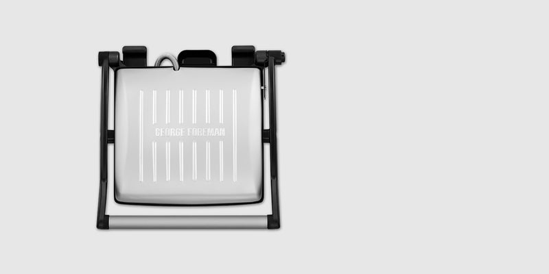 George Foreman Flexe Grill, GFOG1000, 1800W, Non-Stick Electric Grill, Adjustable to 180 Degrees Silver-Black