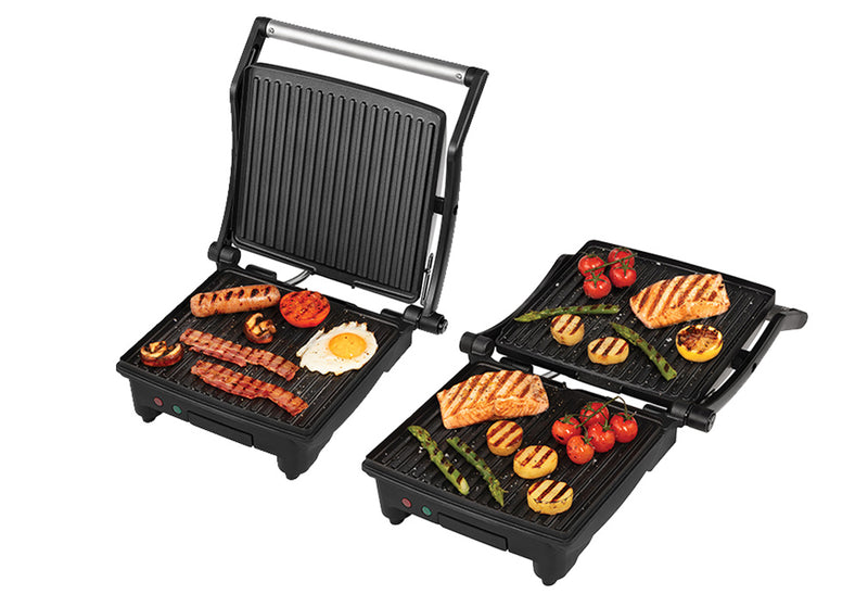 George Foreman Flexe Grill, GFOG1000, 1800W, Non-Stick Electric Grill, Adjustable to 180 Degrees Silver-Black