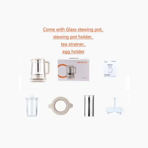 Joyoung Electric Glass Kettle with Tea Basket Multifunction Cooking Boiler 1.5L