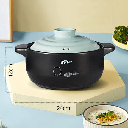 Bear 3.5L - 6.5L Heat Resistant Spodumene Ceramic Cooking Casserole CP-G0023