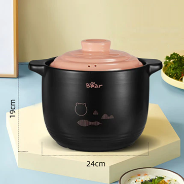 Bear 3.5L - 6.5L Heat Resistant Spodumene Ceramic Cooking Casserole CP-G0023