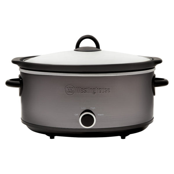 WESTINGHOUSE WHSC08KS Slow Cooker, 6.5L, Black Stainless Finish.